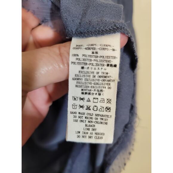 Free People Women's the Soul Serene Top Blouse Sheer Boho Open Back Blue Medium - Picture 9 of 9